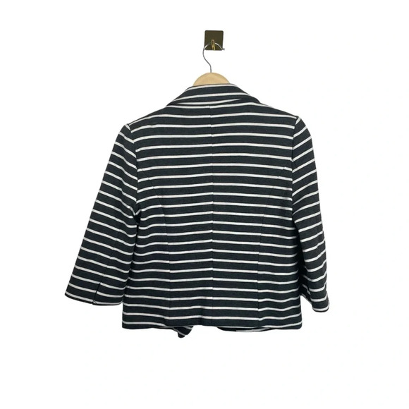 NWT Express Women’s Striped Stretch Cotton Blazer in Grey/White Size M - Picture 7 of 8